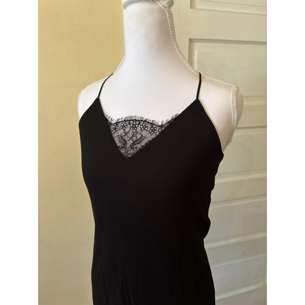 Black lace camisole cami tank top spaghetti strap layering whimsical lingerie
